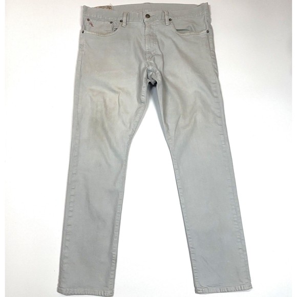 Polo Ralph Lauren Jeans Mens 36x30 Straight Light Gray Wash Sullivan Slim Denim
